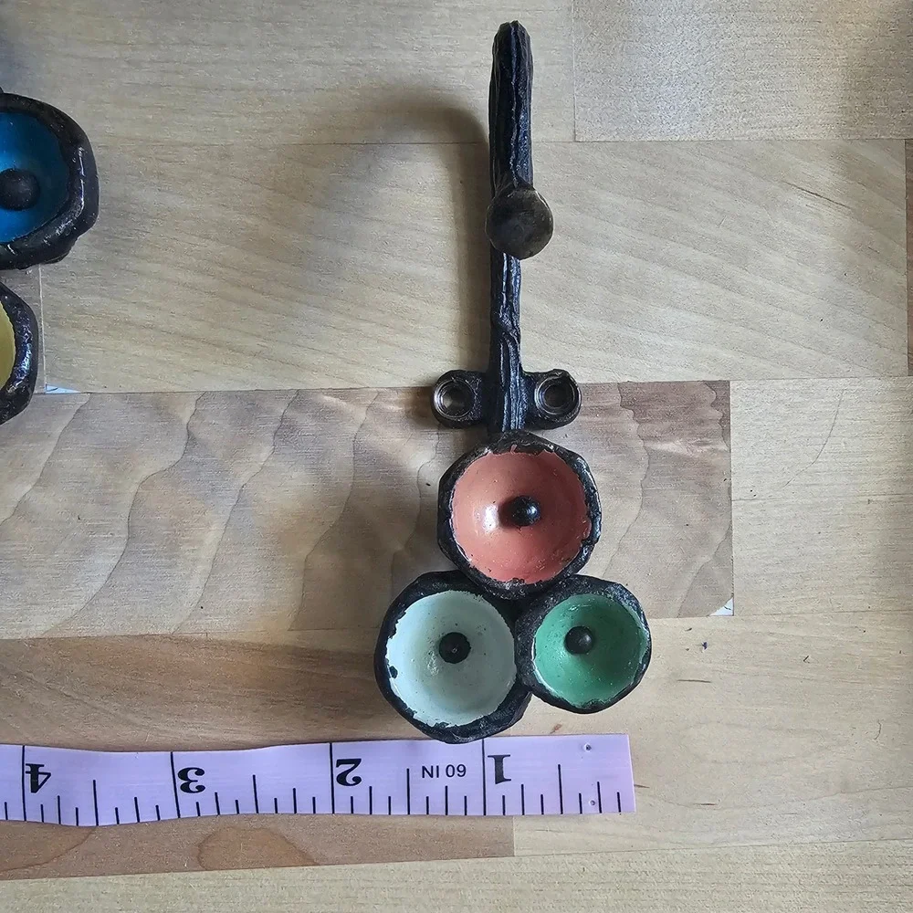 Melded poppies Flower Wall Hooks Decorative Metal Hanger Key Holder Set 3 PCS